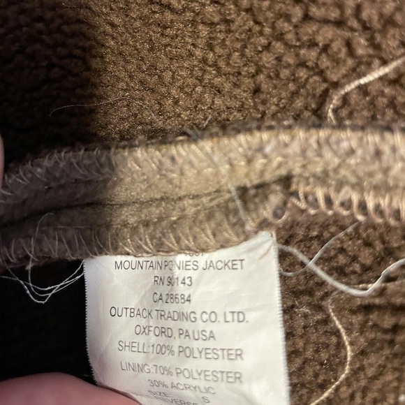 Outback Trading Company Mountain‎ Ponies Jacket Button Up Coat Size Small Fleece - Picture 7 of 8